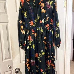 A New Day Floral Pleated Midi Dress | Black Multi